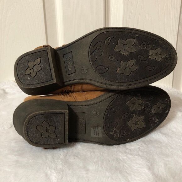 NWOT! Justice Ankle Boots Size 6 Faux Suede Fringe Western Boots - Picture 6 of 9